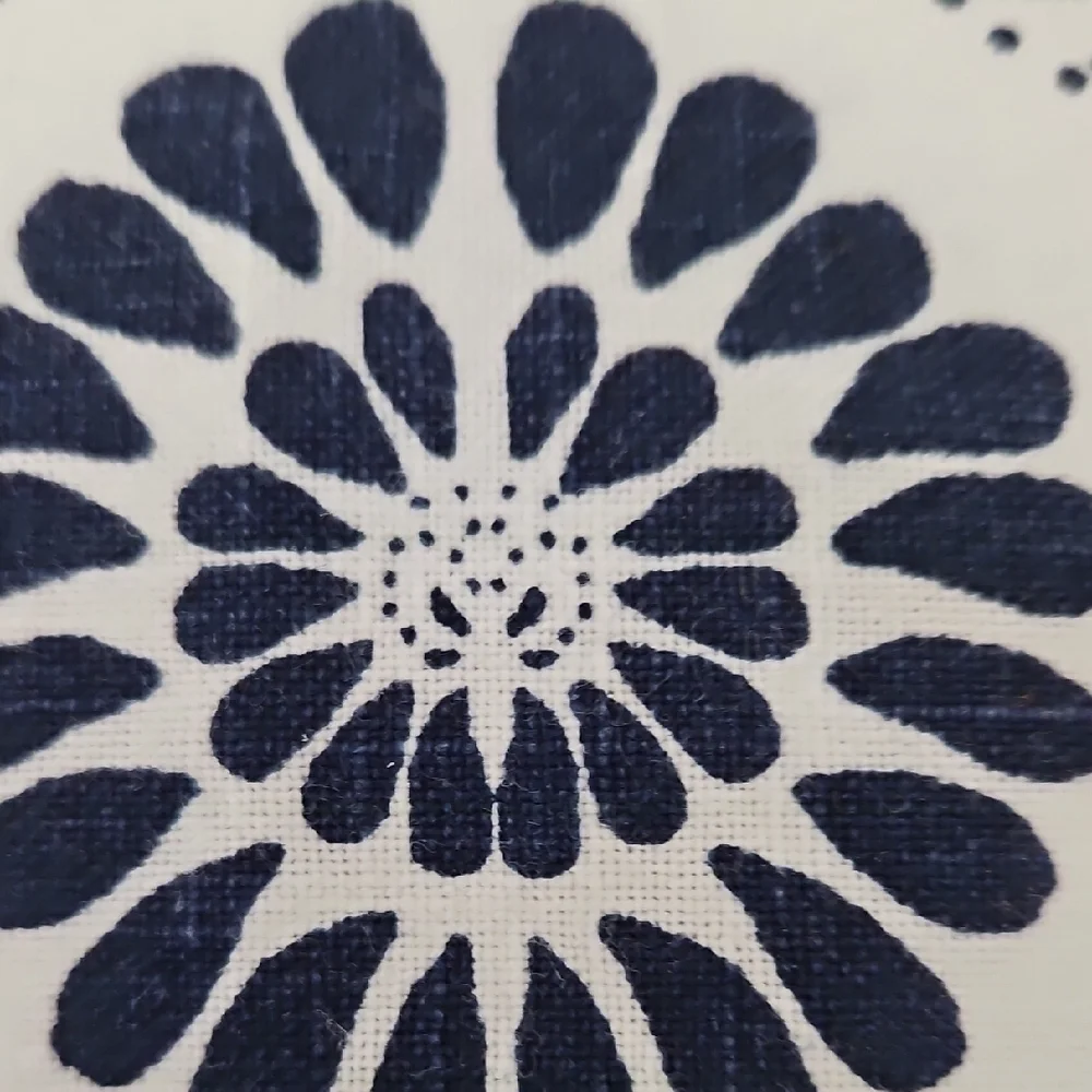Crate&Barrel Navy Blue White Kiran Medallion Cotton Placemats (2) & Napkins (4)